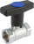 Кран шаровой FAR 3/4", ВР, черн. высокая ручка, хром